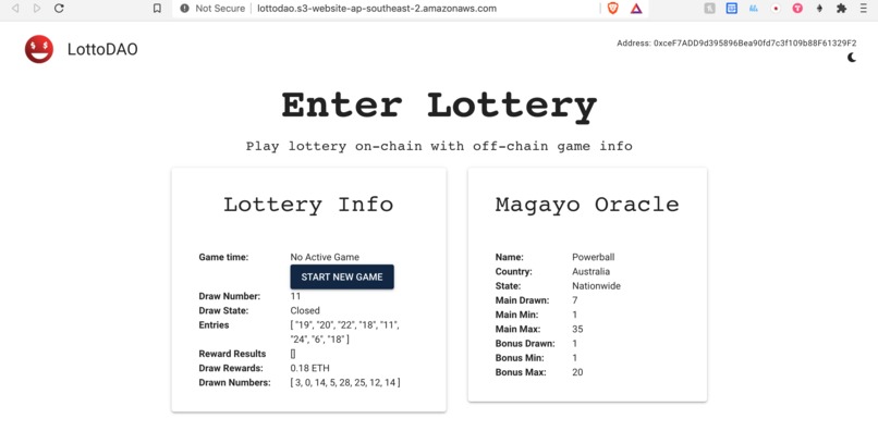LottoDAO – screenshot 2