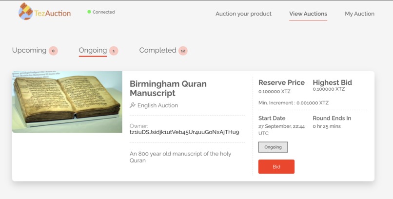 TezAuction – screenshot 8