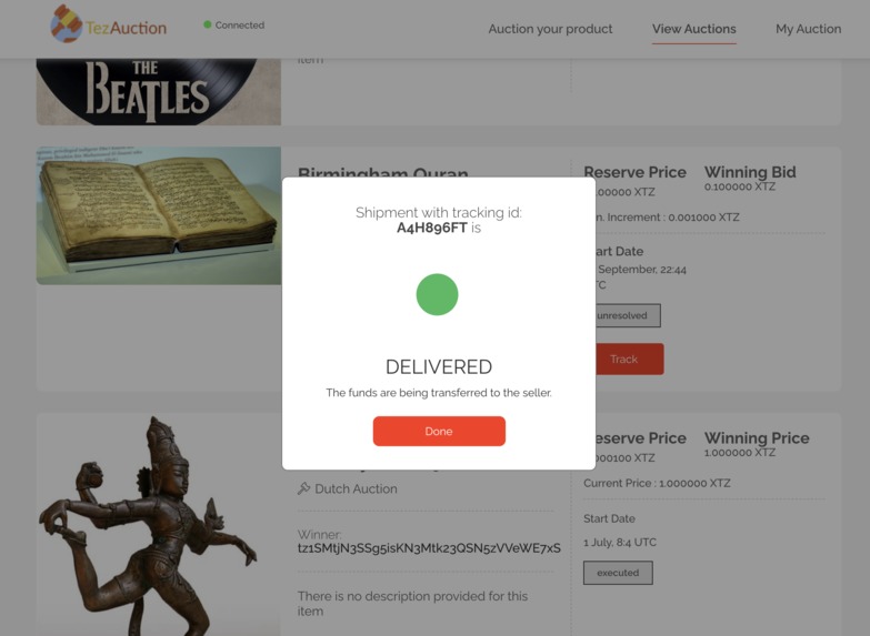 TezAuction – screenshot 10