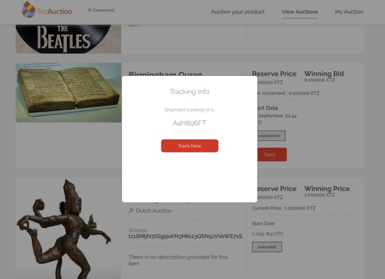 TezAuction – screenshot 9