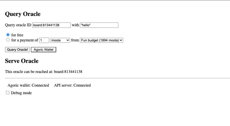 Agoric Oracle Dapp – screenshot 1