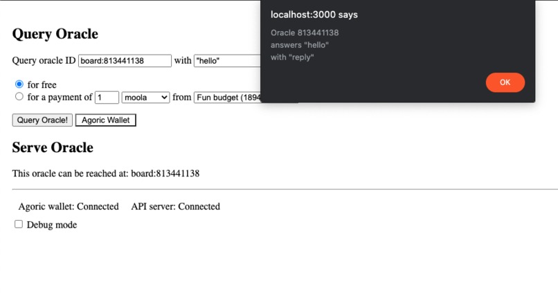 Agoric Oracle Dapp – screenshot 3