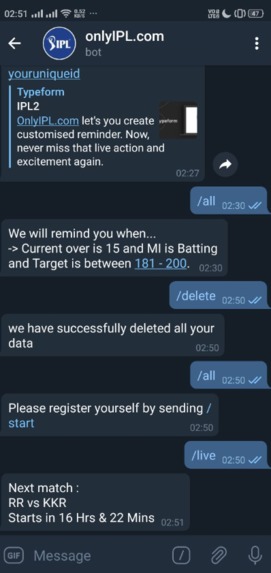 onlyIPL - Custom Reminder for IPL [Cricket] – screenshot 2