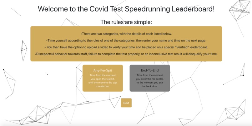 COVID-19 Test Speedrun Leaderboards – screenshot 2