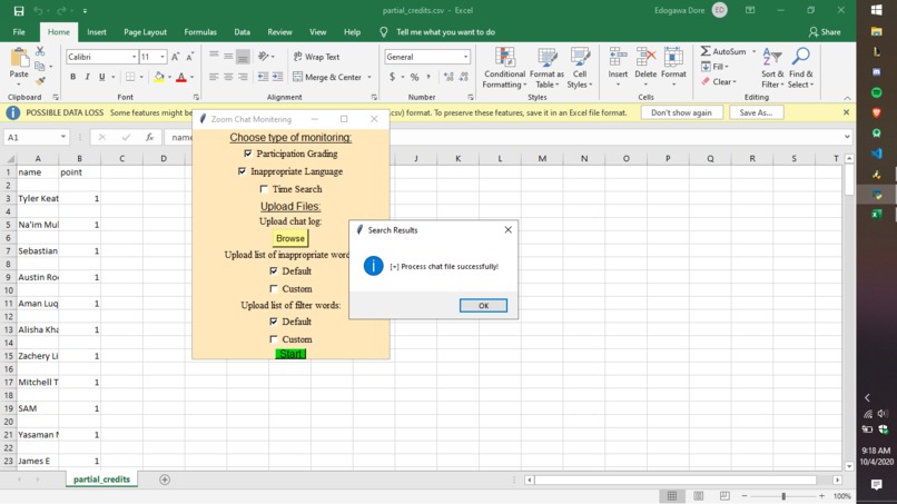 Zoom Chat Monitoring – screenshot 3