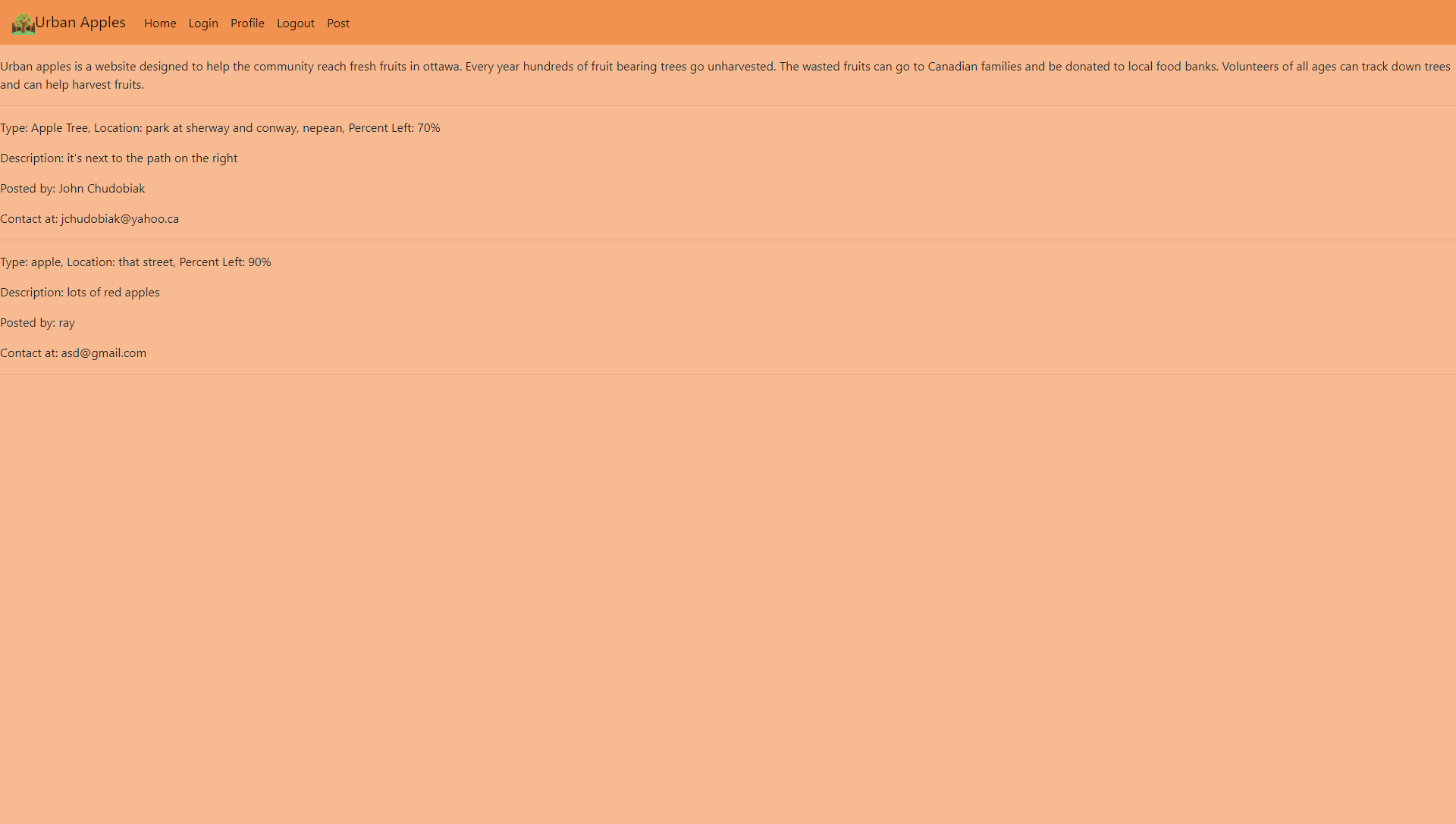 Urban Apples Devpost