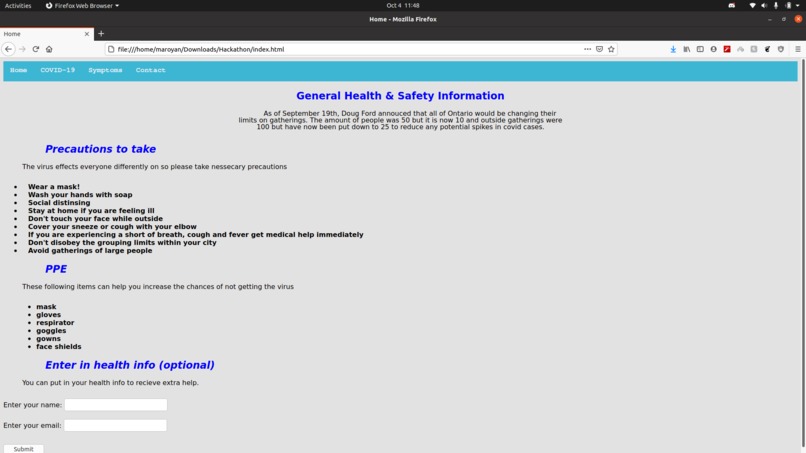COVID-19 HEALTH & AWARENESS – screenshot 1