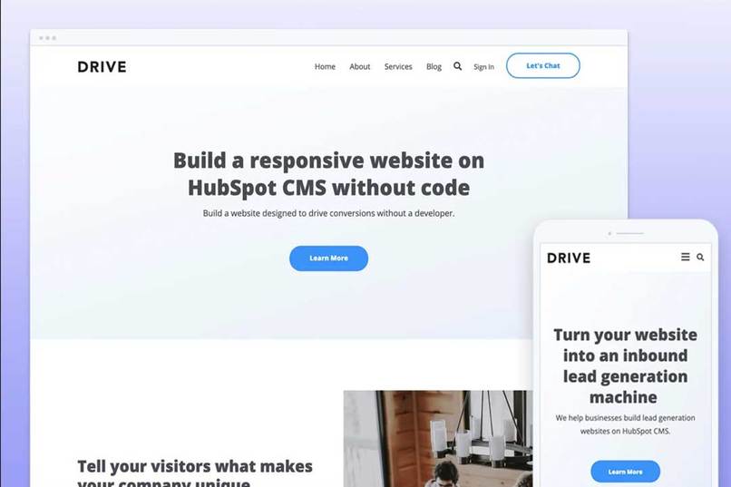 Drive | Free HubSpot Drag-and-Drop Theme – screenshot 1