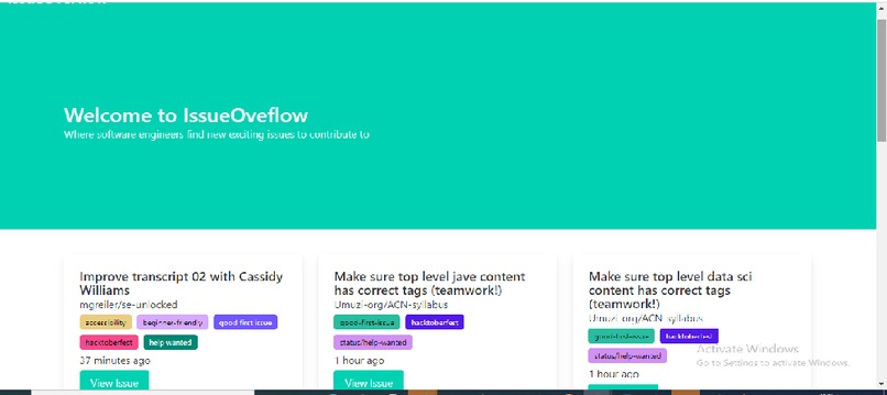 IssueOverflow – screenshot 1