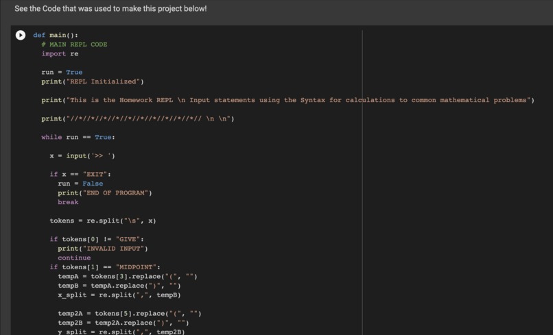 The Homework REPL – screenshot 6