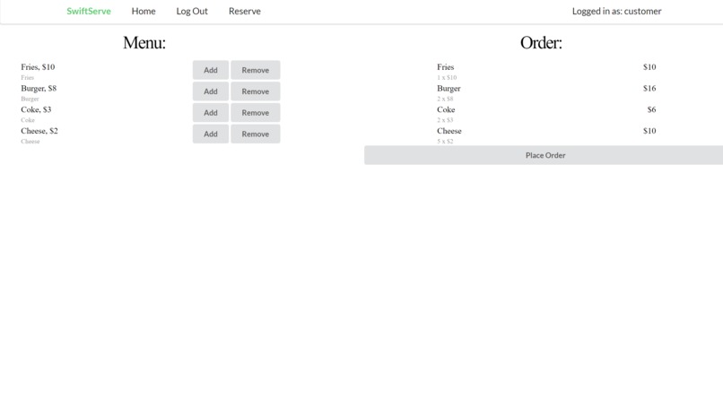 SwiftServe – screenshot 2