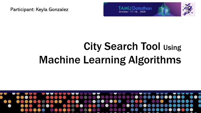 City Search Tool Using Machine Learning Algorithms – screenshot 1