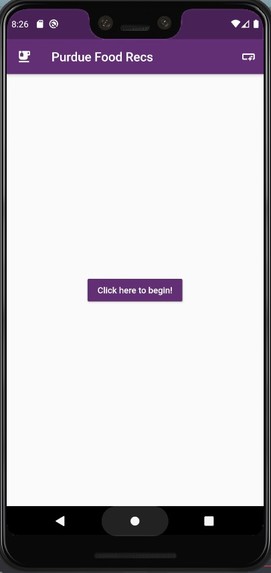 Purdue Food Recommendation – screenshot 1