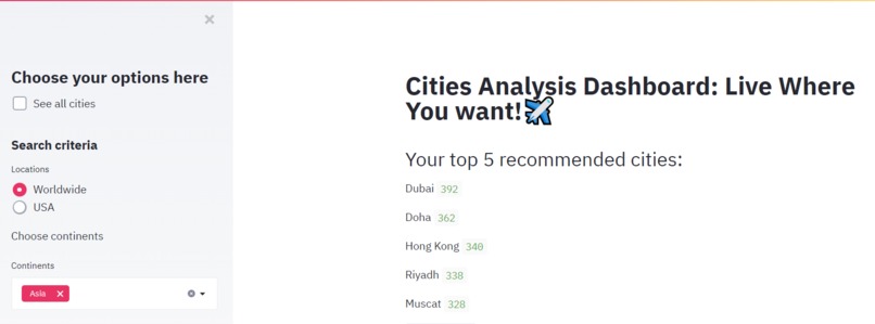 The Global Aggie City Recommender – screenshot 1