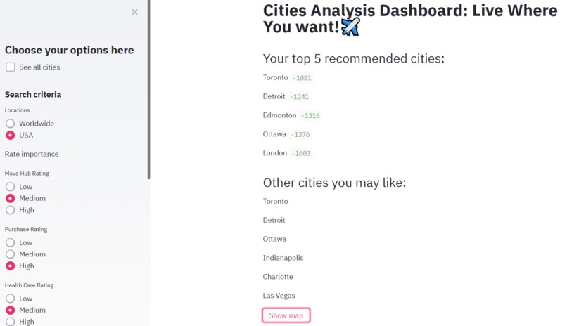 The Global Aggie City Recommender – screenshot 3