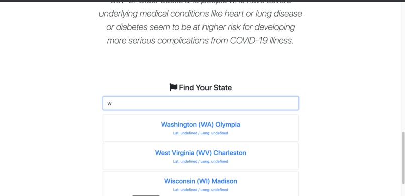 Covid tracker – screenshot 2