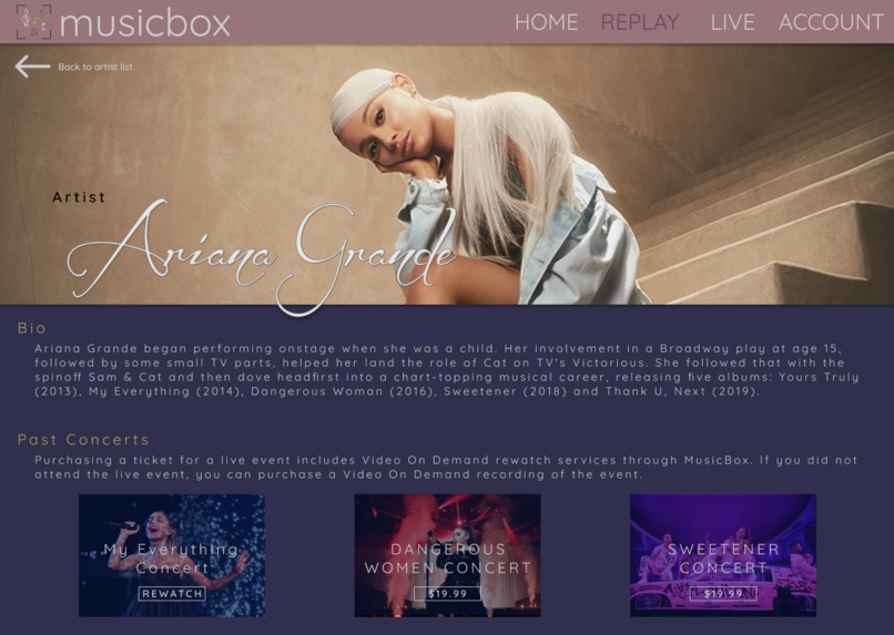MusicBox Live Concert Streaming Platform – screenshot 4