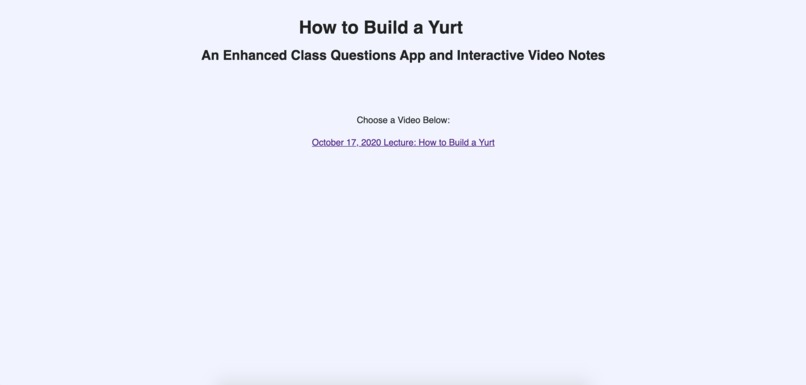 How to Build a Yurt: An Enhanced Class Questions App – screenshot 3