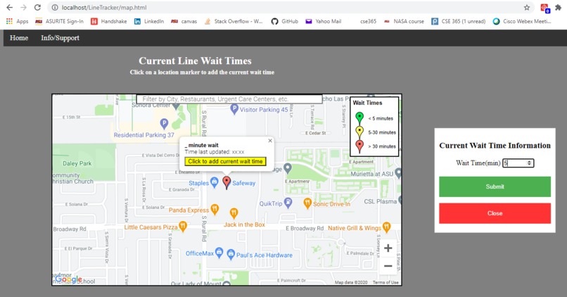 COVID-19 Line Wait Times – screenshot 1