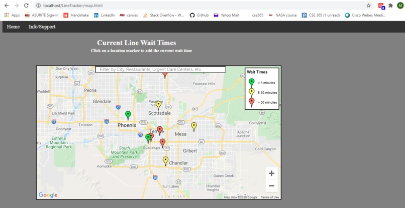 COVID-19 Line Wait Times – screenshot 2