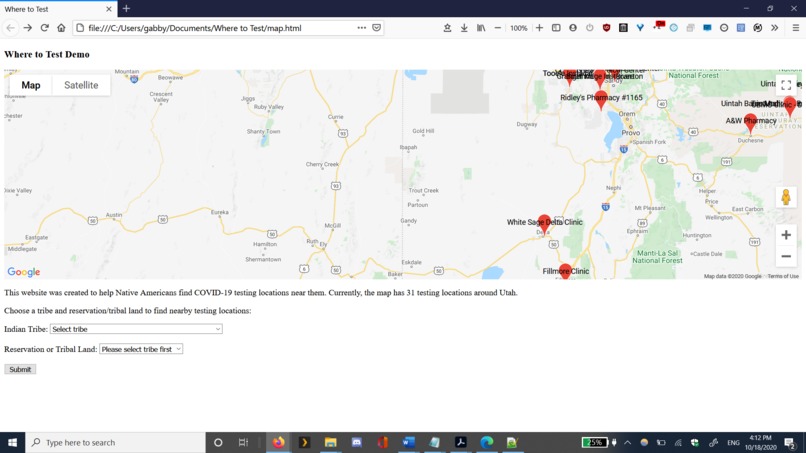 Where to Test – screenshot 1