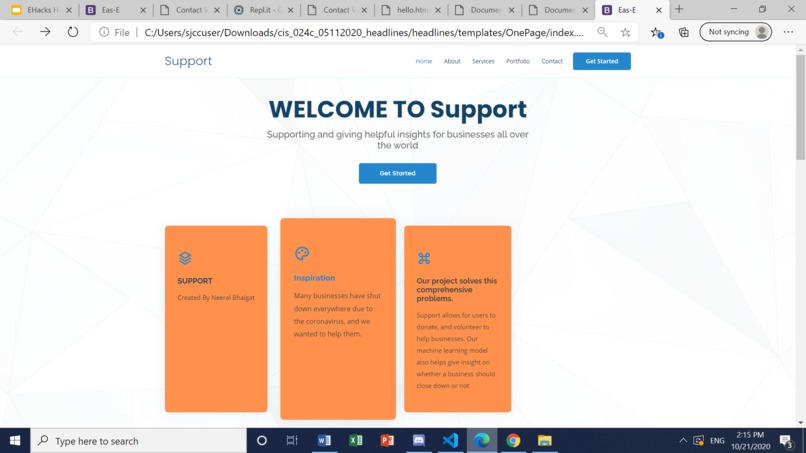 SUPPORT – screenshot 1