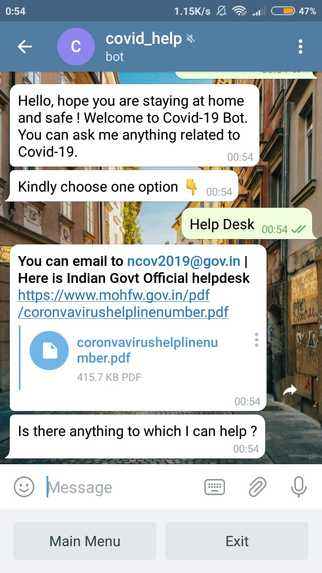COVID-19 Help Desk – screenshot 2