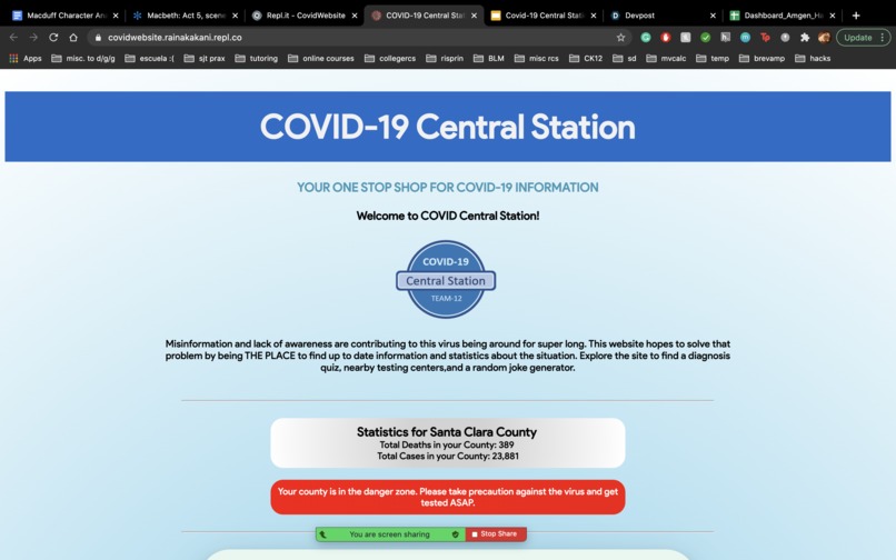 COVID-19 Central Station – screenshot 1