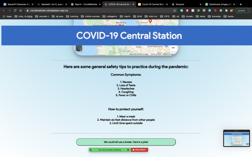 COVID-19 Central Station – screenshot 2
