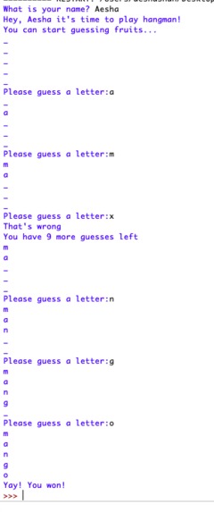 hangman in python – screenshot 1