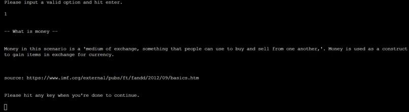 Financial Advice demo – screenshot 2