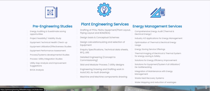 Prime Engineering Website – screenshot 1