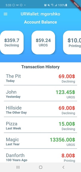 URWallet – screenshot 3
