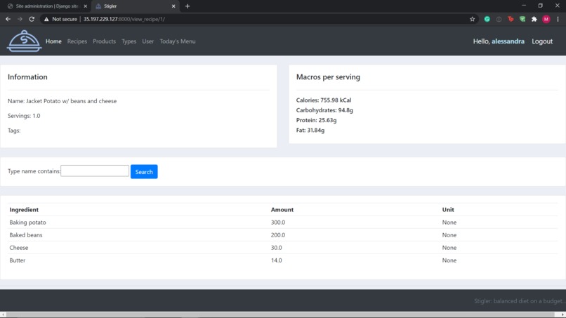 stigler_app – screenshot 3