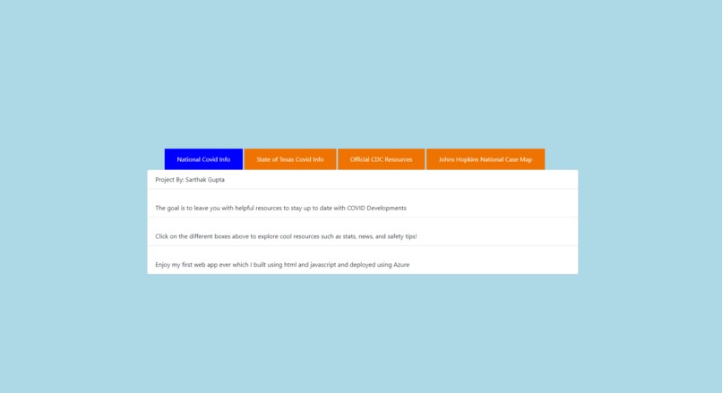 COVID-19 At A Glance Resource – screenshot 1