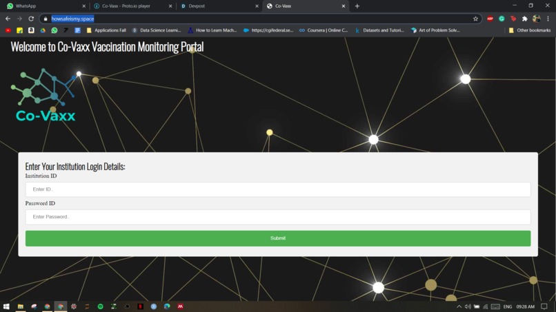Co-Vaxx: Vaccination Monitoring and Surveillance System – screenshot 1