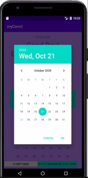 myCovid – screenshot 2