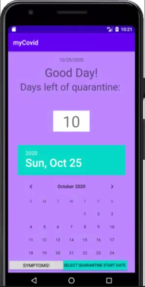 myCovid – screenshot 1