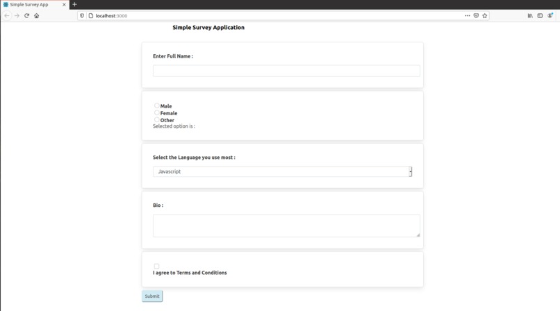 Simple Survey Application  – screenshot 2