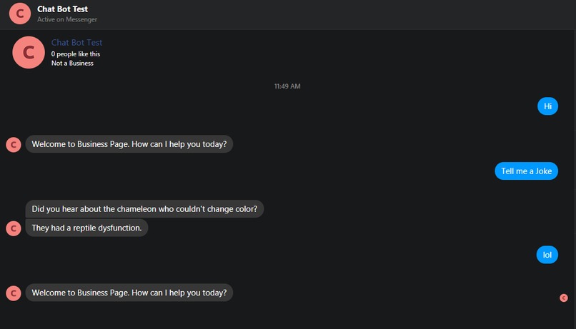 Facebook Messenger Chat Bot – screenshot 1