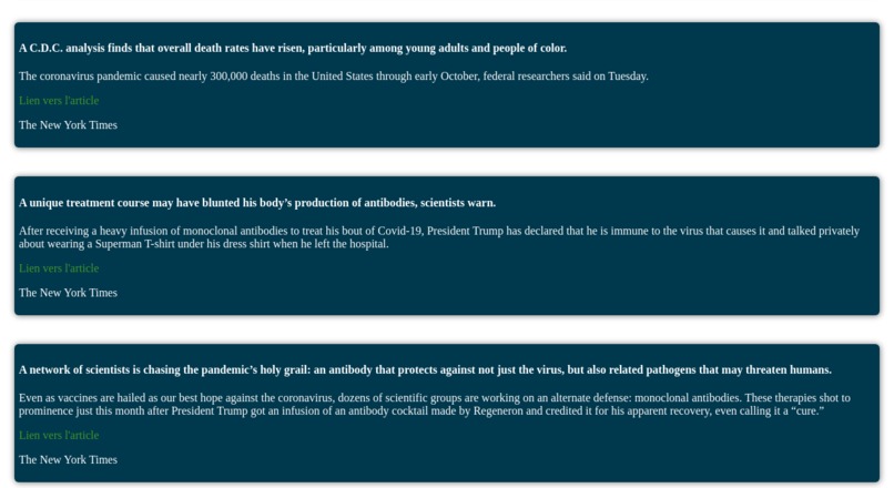 Covid News App – screenshot 2