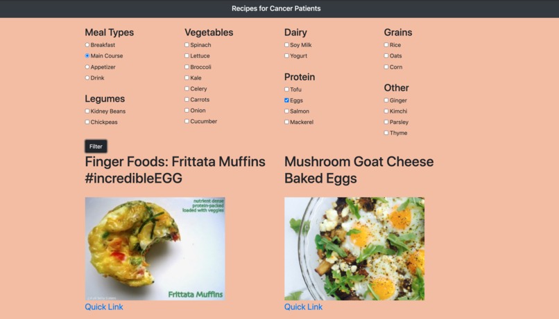 Recipes for Cancer Patients – screenshot 1