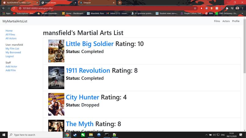 MyMartialArtsList – screenshot 2