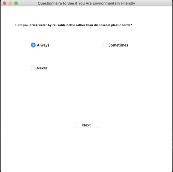 Questionnaire to See if You Are Environmentally Friendly – screenshot 2