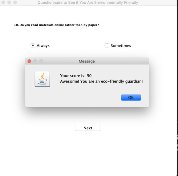 Questionnaire to See if You Are Environmentally Friendly – screenshot 5