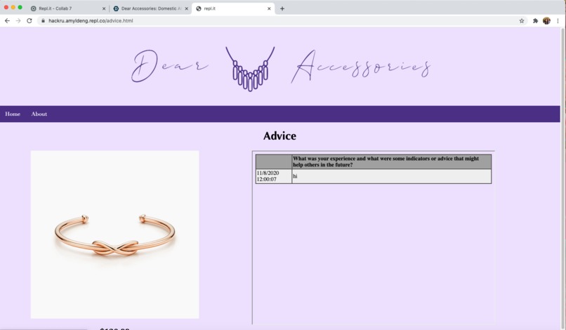 Dear Accessories: Domestic Abuse Info Website – screenshot 6
