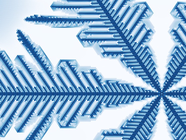 Snowflake growth simulation – screenshot 1