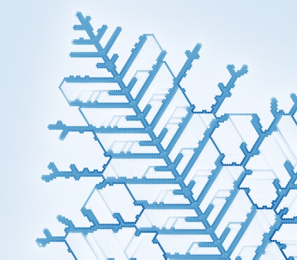 Snowflake growth simulation – screenshot 4