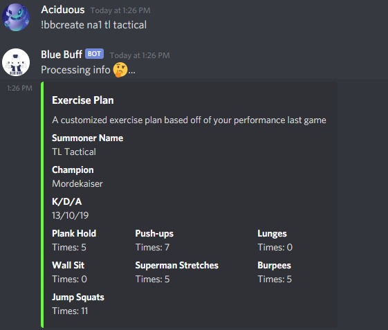 Blue Buff - League Workout Bot – screenshot 1