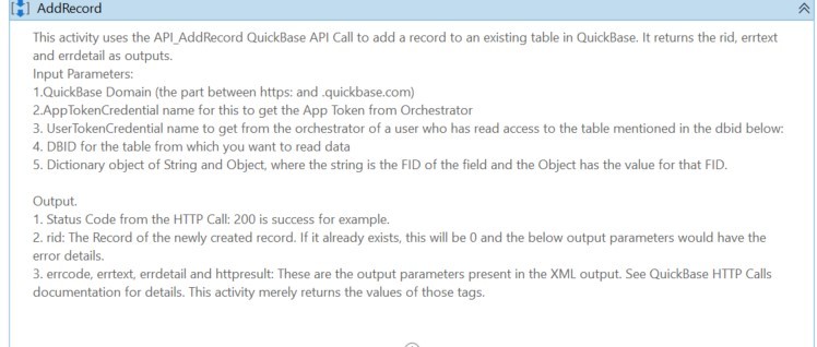 UiPath SDK for QuickBase – screenshot 2